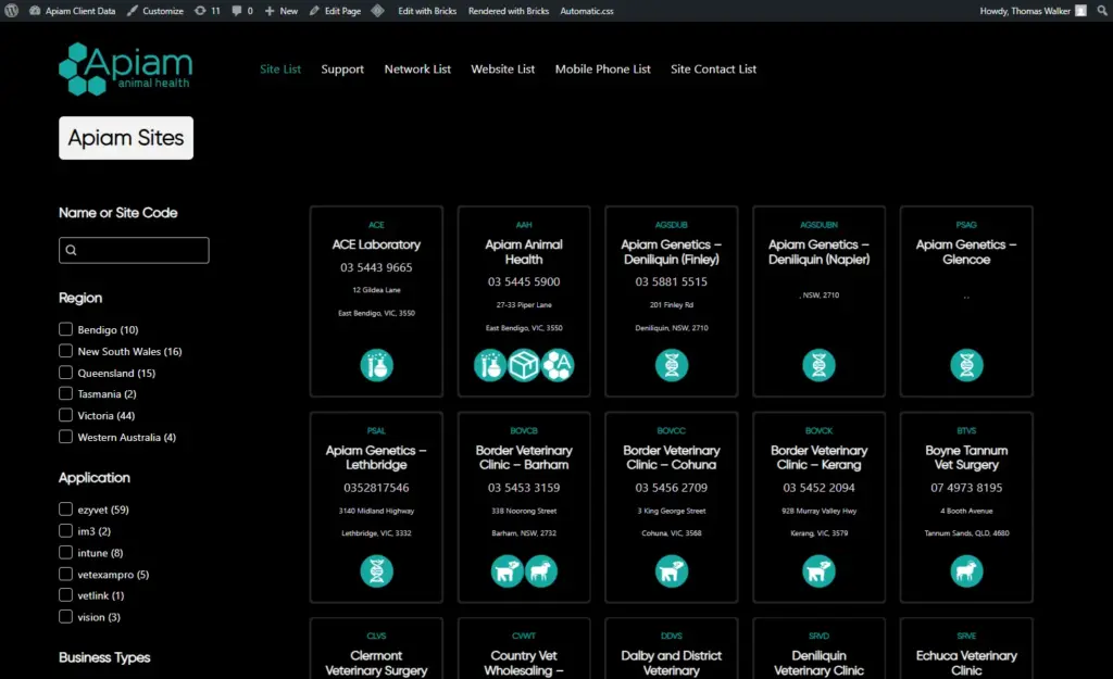 Screenshot [sitedata.apiam.network]